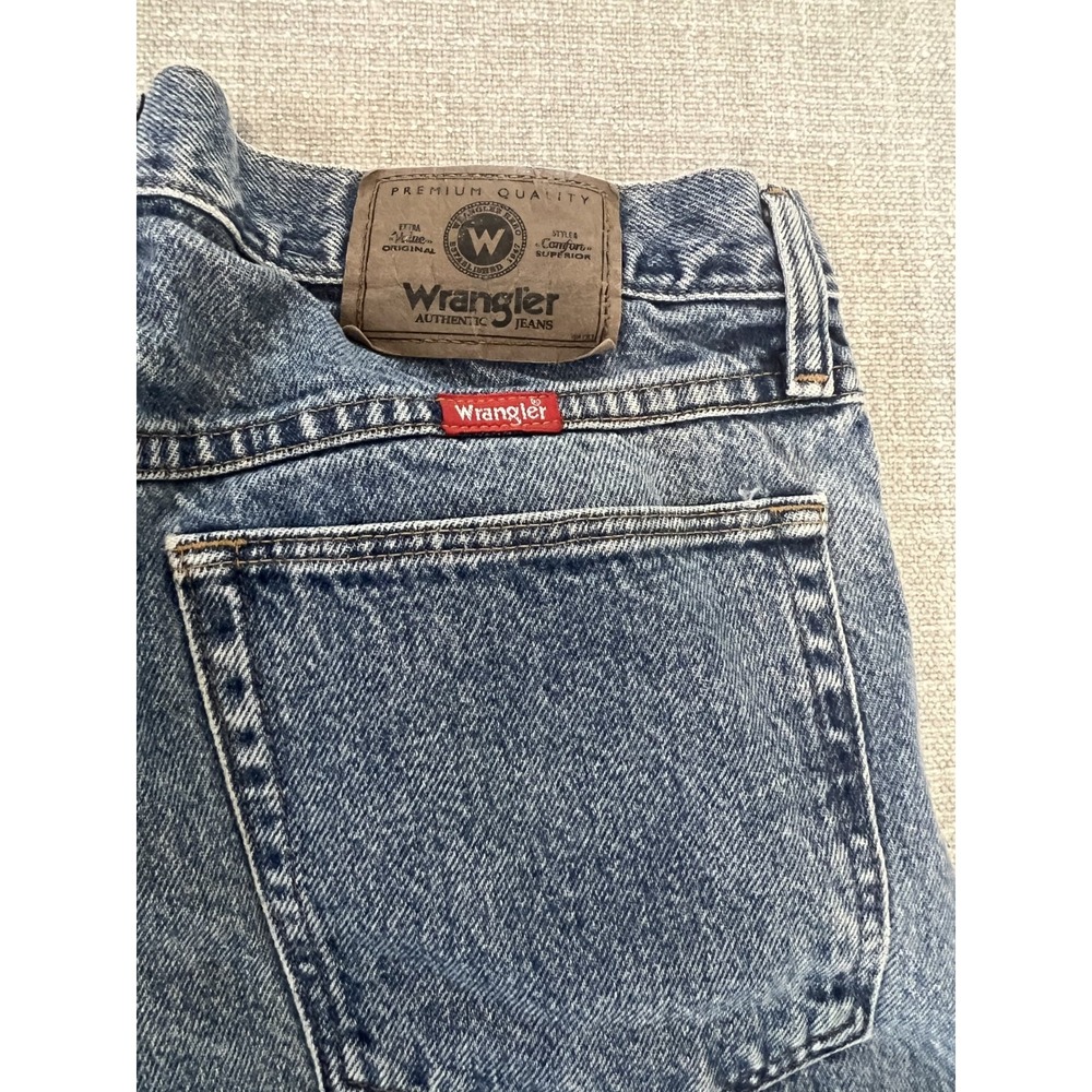 Wrangler Jeans Blue 33W Relaxed Straight Fit 100% Cotton- see measurements - Picture 4 of 5